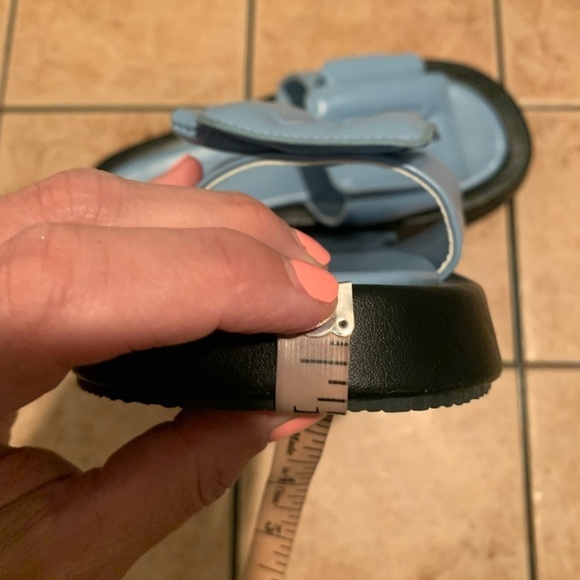 Nasty Gal Platform Buckle Sandals Blue & Black size 8 - Picture 10 of 11